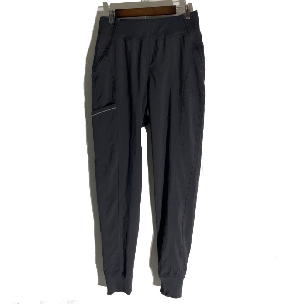 Cherokee Gray Scrub Pants Cuffed Leg Zipper, Deep & Rear Pockets Stretch Waist M
